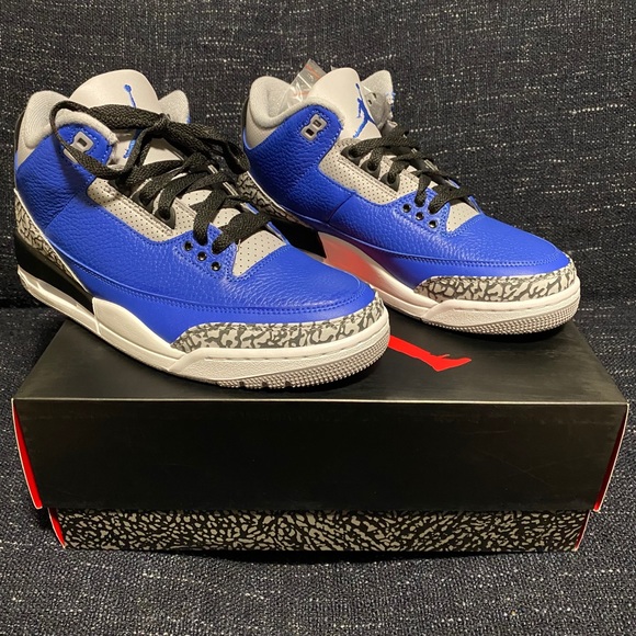 SOLD-Air Jordan 3 Retro Varsity Royal Cement - Picture 2 of 4